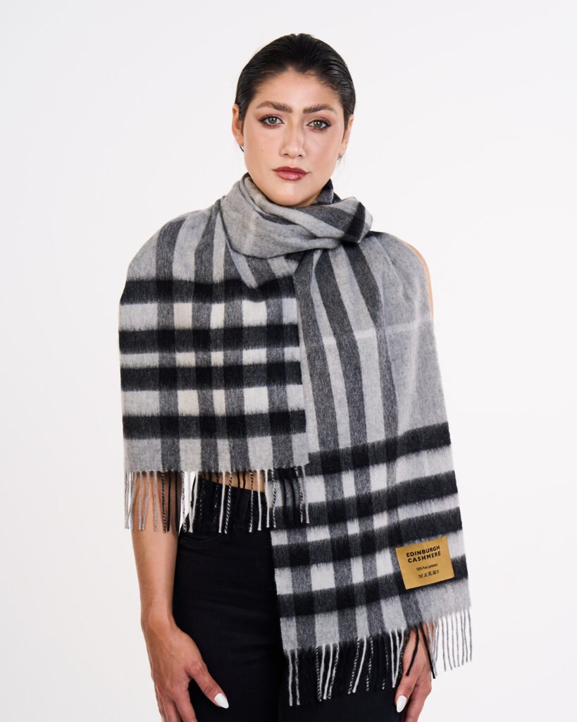 Edinburgh Cashmere DC Check Cashmere Scarf Vienna Eurovision