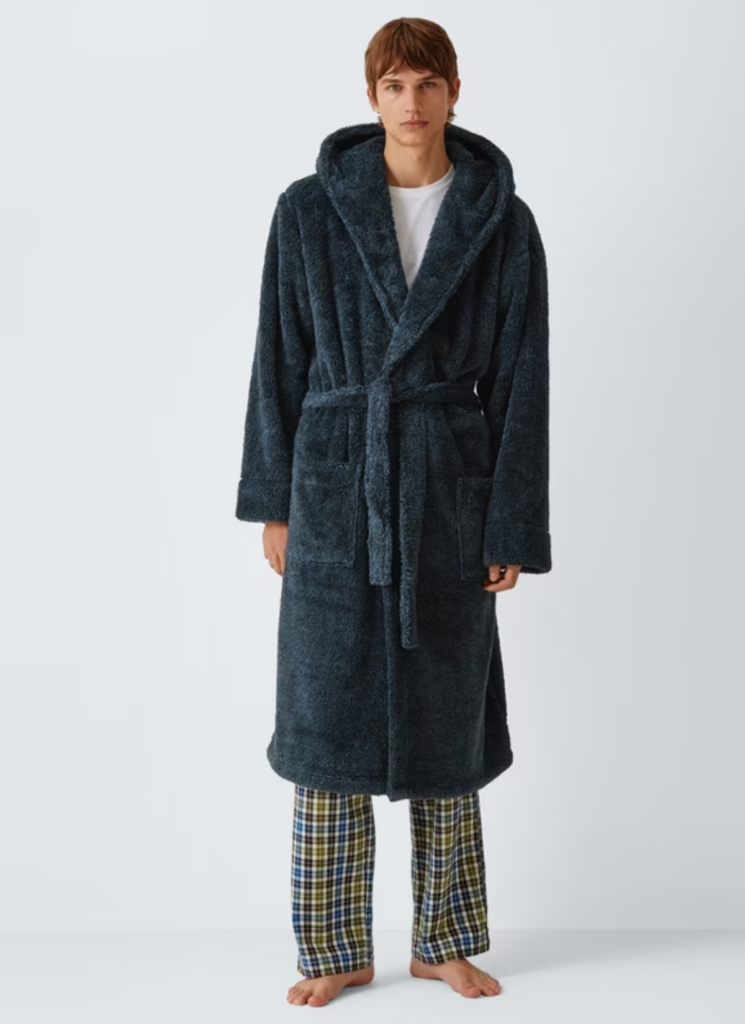 High Pile Hooded Robe, Blue Navy